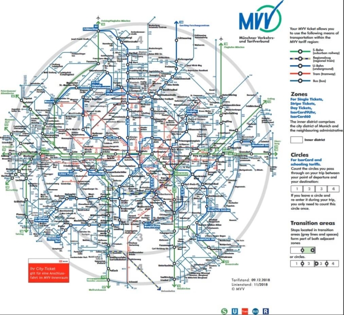 Munich transportation-2022: tickets, tariff zones and fares