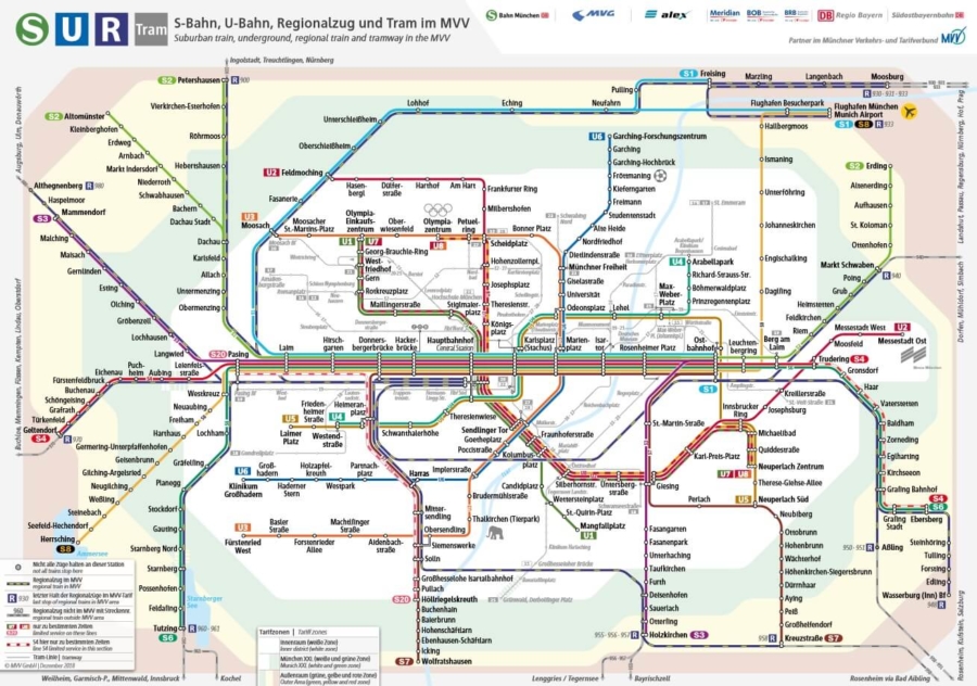 Munich transportation-2022: tickets, tariff zones and fares